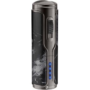 Cigar Lighter with Cigar Punch Cigar Holder, Windproof Triple Jet Flame Electric Torch Lighter, Refillable Butane Lighters with Electronic Ignition, Cool Lighters for Smoking (Black Marbling)
