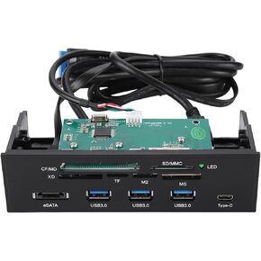 KIMISS STW 3125 Internal Card Reader for PC Front Panel Multifunction 5.25 Inches Dashboard Reader Compatible with SD CF USB Ports