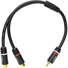 2-Female to 1-Male RCA Y-Adapter