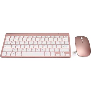 Jectse Keyboard Mouse Combo, 78 Keys Ultra Slim Portable Ergonomic Keyboard with Mouse Computer Keyboard Mouse for Laptop (Rose Gold)