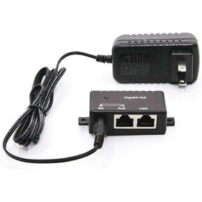 Poe Texas PoE Injector - Single Port Power Over Ethernet Passive PoE Adapter - 10/100/1000 Gigabit Data - Includes 48V 15W Power Supply - Wall Mounting Plug & Play for Home Office, VoIP Phone, WiFi AP