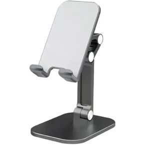Adjustable Cell Phone Desk Stand: Foldable and Height-Angled Holder for 4-11 Inch Smartphones, iPhones, iPads, and Tablets…(Black)