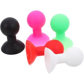 Mikikit 5pcs Sucker Phone Holder, Silicon Mobile Navigation Bracket, Universal Sucker Mobile Phone Bracket Cell Phone Bracket for Smartphone Tablet (Random Color)