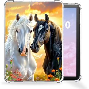 Clear Case for Kindle HD10 2015/2017/2019, Ultra Slim Soft TPU Transparent Cover for Kindle HD10 2015/2017/2019 Case Clear Tablet Lightweight and Durable for Kindle HD10 2015/2017/2019 Horses