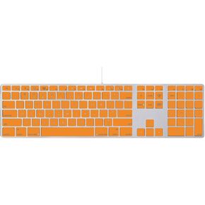MightySkins Skin Compatible with Apple Keyboard with Numeric Keypad wrap Cover Sticker Skins Solid Orange