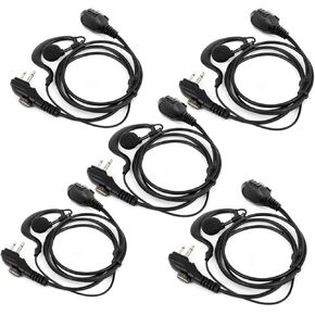 5 Pack Earpiece Headset Hanging High Fidelity Noise Reduction PTT Compatible with Hytera PD500 PD560 TD510 TD520 TC620