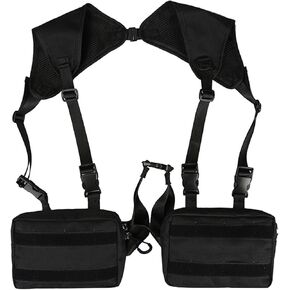 حقيبة صدر مكافحة للسرقة من Maizoon للرجال والنساء في الشارع في الشارع على الظهر تكتيكيًا غير رسمي في الهواء الطلق ، سترة حزام كتف قابلة للتعديل مثالية لصيد السمك المشي لمسافات طويلة أسود in Kuwait