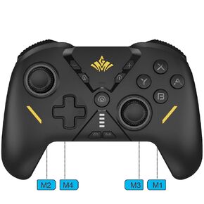 MOGEMYTH Switch Controller, Wireless PC Game Controller with Turbo Dual-Vibration, BT Controller for Android/IOS/NS/Windows 7/8/10/11
