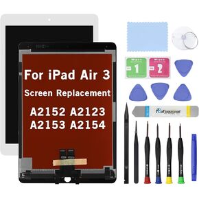 10.5" LCD Screen Replacement for iPad Air 3 (3rd Gen) 2019, A2152 A2123 A2153 A2154 Display LCD Assembly and Glass Touch Digitizer Premium Repair Kit - White