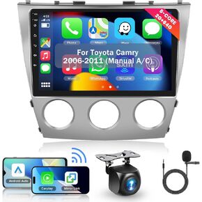 8Core 2+64G Car Stereo for Toyota Camry 2006-2011 (Manual A/C) Wireless Carplay Android Auto,10.1 inch 1280 * 720P IPS Touch Screen Radio, Android/GPS/WiFi/32EQ DSP/Bluetooth5.0/SWC/Backup Camera