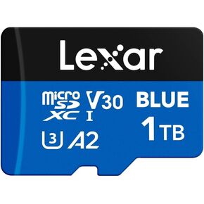 Lexar 256GB 2 Pack Blue Micro SD Card Up to 160MB/s, microSDXC UHS-I Memory Card with SD Adapter, C10, U3, A2, V30, Full HD, 4K UHD, High Speed TF Card