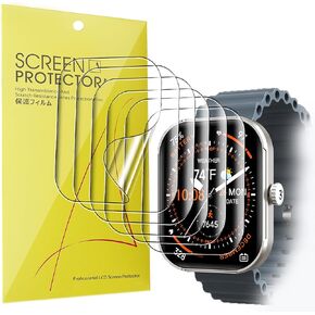 Compatible for 3Plus Mega Screen Protector, Full Coverage TPU Clear Film Compatible for 3Plus Mega Smart Watch (6 Pack)