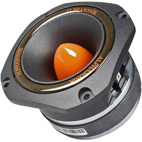 Alphasonik ABT22 Dynamis Series 4.5" Bullet Tweeter 4-Ohm 400 Watts Max Cast Frame with Aluminum Bullet Phase Plug and ferrite Magnet