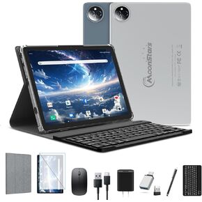 2024 Latest 10.1 Inch Android 14 Tablet, 128GB ROM+14(8+6)GB RAM/512GB Expandable, Octa-Core Tablet, Dual 4G Cellular Tablet with Keyboard, 13MP+8MP Camera, 8000mAh Battery, 5G WiFi/Bluetooth 5.0/GPS