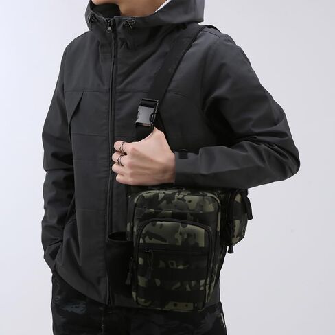 Tactical Backpack Multifunctional Large Capacity Sling Shoulder Crossbody Bag for Outdoor Every Day Carry (Black) in Saudi Arabia