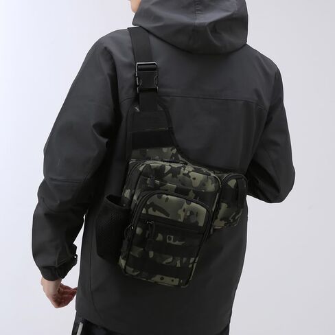 Tactical Backpack Multifunctional Large Capacity Sling Shoulder Crossbody Bag for Outdoor Every Day Carry (Black) in Saudi Arabia