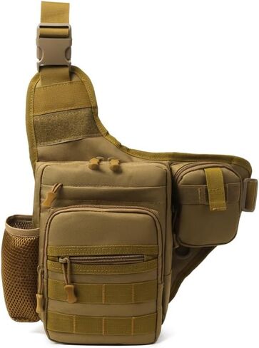 Tactical Backpack Multifunctional Large Capacity Sling Shoulder Crossbody Bag for Outdoor Every Day Carry (Black) in Saudi Arabia