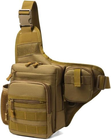 Tactical Backpack Multifunctional Large Capacity Sling Shoulder Crossbody Bag for Outdoor Every Day Carry (Black) in Saudi Arabia