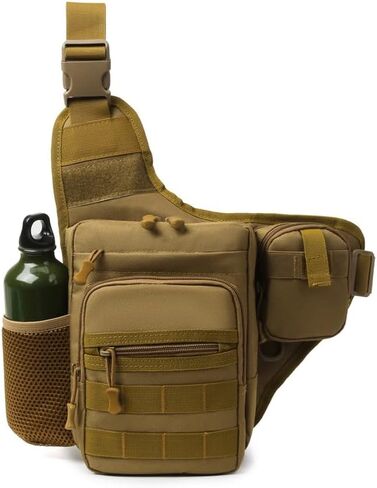 Tactical Backpack Multifunctional Large Capacity Sling Shoulder Crossbody Bag for Outdoor Every Day Carry (Black) in Saudi Arabia