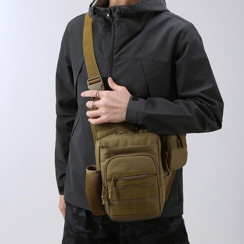 Tactical Backpack Multifunctional Large Capacity Sling Shoulder Crossbody Bag for Outdoor Every Day Carry (Black) in Saudi Arabia