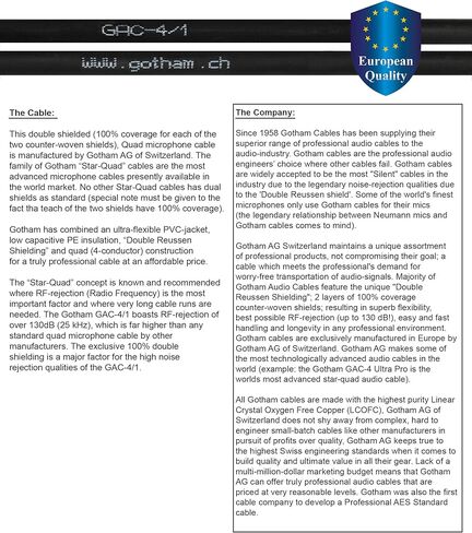 Best Worlds Best Cables 1.5 Foot RCA Cable Pair - Gotham GAC -4/1 (Black) Star -Quad ، كابل اتصال صوتي مع موصلات RCA مطلية بالذهب الممتاز - اتجاهي - مصنوعة مخصص in Kuwait