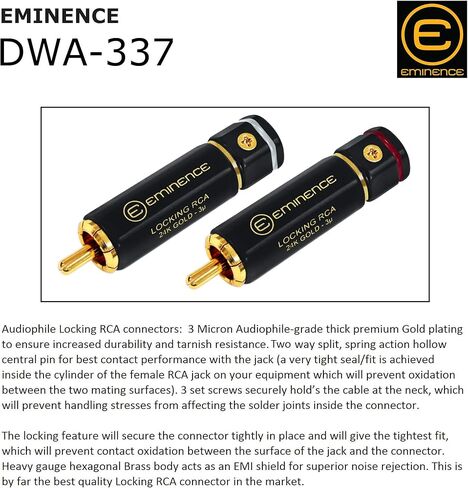 Best Worlds Best Cables 1.5 Foot RCA Cable Pair - Gotham GAC -4/1 (Black) Star -Quad ، كابل اتصال صوتي مع موصلات RCA مطلية بالذهب الممتاز - اتجاهي - مصنوعة مخصص in Kuwait