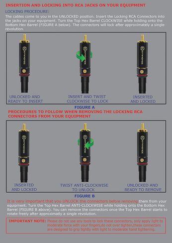 Best Worlds Best Cables 1.5 Foot RCA Cable Pair - Gotham GAC -4/1 (Black) Star -Quad ، كابل اتصال صوتي مع موصلات RCA مطلية بالذهب الممتاز - اتجاهي - مصنوعة مخصص in Kuwait