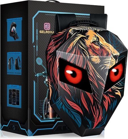 Gelrova Lion Knight Serise LED Backpack 19inch, LED Rider Backpack for Motorcycle Helmet, Outdoor Fashion Backpack with Eyes in Kuwait