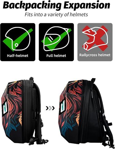 Gelrova Lion Knight Serise LED Backpack 19inch, LED Rider Backpack for Motorcycle Helmet, Outdoor Fashion Backpack with Eyes in Kuwait