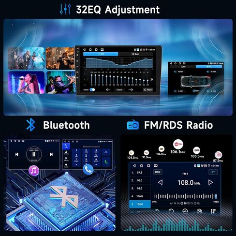 [4G+64G] Sterroid Car Stereo لـ Toyota Prius 2010-2015 مع رابط مرآة Auto Auto Carplay اللاسلكي ، شاشة Hodozzy 9 بوصة مع GPS ، رابط المرآة ، البلوتوث ، WiFi ، 32EQ ، FM/RDS Radio Radio in Kuwait