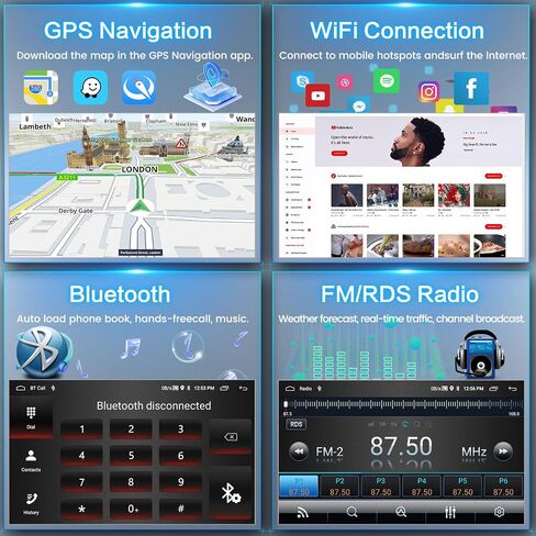 [2+64GB] Inefala for Lexus RX300 RX330 RX350 RX400H 2004-2009 Android Car Radio Stereo with Wireless CarPlay Android Auto, 9 Inch HD Touchscreen with GPS WiFi BT FM/RDS SWC Canbus Backup Camera MIC in Saudi Arabia