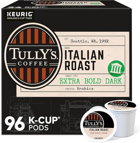 Tully's Coffee Italian Roast Keurig Single-Serve K-Cup Pods, Dark Roast Coffee, 96 Count in Saudi Arabia