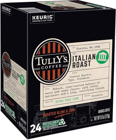 Tully's Coffee Italian Roast Keurig Single-Serve K-Cup Pods, Dark Roast Coffee, 96 Count in Saudi Arabia