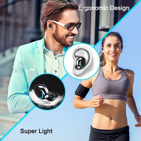 مصباح ملون لاسلكي سماعات الأذن ، سماعات الرأس اللاسلكية ، مقاومة للماء ، بطارية LED شاشة AURIRICY ، صوت شاشة مكتملة ثلاثية الأبعاد (Black-A3) in Kuwait