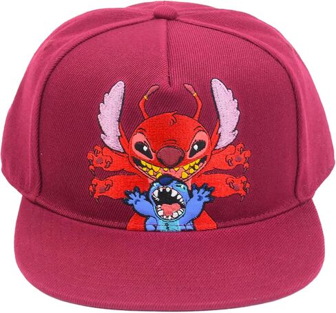 قبعة بيسبول ستيتش بتصميم وجه ملاك بحافة مسطحة قابلة للتعديل مع اذنين ثلاثية الابعاد من ديزني، متعددة الالوان، مقاس واحد in Kuwait