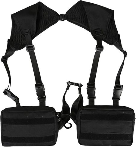 Maizoon Anti-theft Chest Bag for Men and Women Streetwear Tactical Backpack Casual Outdoor Sports Adjustable Shoulder Strap Vest Ideal for Fishing Hiking Cycling Black in Kuwait