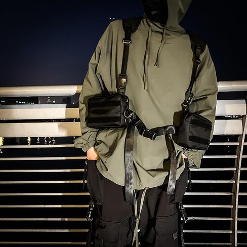 Maizoon Anti-theft Chest Bag for Men and Women Streetwear Tactical Backpack Casual Outdoor Sports Adjustable Shoulder Strap Vest Ideal for Fishing Hiking Cycling Black in Saudi Arabia