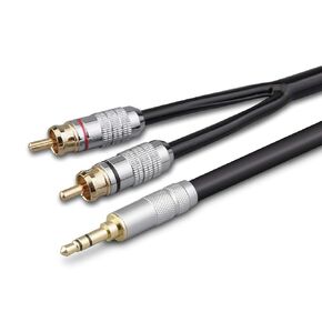 Primeda Audiophile Audio Cable Stereo 3.5mm Male to 2 RCA Male Hi Fi for MP3,CD Speakers,Home Theater,HDTV (Straight 3.5mm (3 Feet))