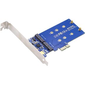 NFHK Dual SATA NGFF Key B+M SSD to PCI-E 1x Motherboard Desktop Adapter Converter SSD Card JMB582 2280
