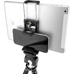 Acuvar 2 in 1 Universal Tablet Tripod Mount and Universal Smartphone Mount Holder for All Smartphones and Tablets Android iOS for TikTok, YouTube, Live Stream