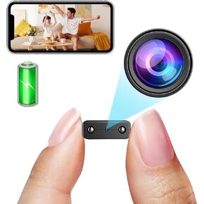 Smallest WiFi Battery Camera,Wireless Remote Camera,HD1080P Baby Monitor,Portable Camera with Video Recording Live Feed Night Vision,Motion Detection,Cloud Storage,Remote Viewing with iOS Android APP