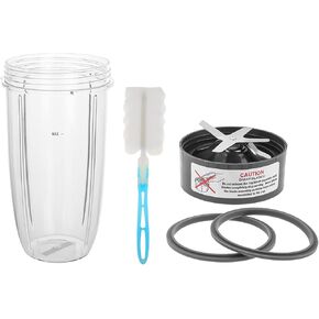 5 Pieces Replacement for NutriBullet Blender Cup and Blade, 32oz Cup and Extractor Blade with 2 Rubber Gasket, Compatible with Nutribullet 600W/900W High-Speed Blender/Mixer System