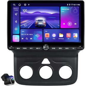 10 inch Touchscreen Car Stereo Radio for Dodge Ram 1500 2500 3500 2013-2018 (Manual Climate Control) Replacement Dash Kit Upgrade with Wired Wireless CarPlay Android Auto DSP GPS Navigation(4GB+64GB)