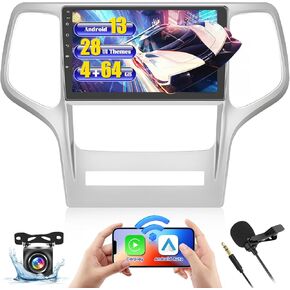 [8-Core 4+64g] Android 13 لجيب جراند شيروكي 2008-2013 سيار مع راديو Carplay اللاسلكي Android Auto ، Hikity 9 '' شاشة اللمس Radio GPS GPS Link WiFi Cam Cam Bluetooth FM RDS in Kuwait