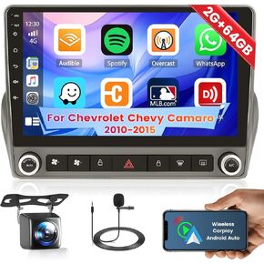 2+64G Inefala for Chevrolet Chevy Camaro 2008-2015 Android 13 Car Radio Stereo with Wireless Carplay Android Auto, 9" Touchscreen with GPS WiFi BT FM/RDS SWC Canbus Backup Camera
