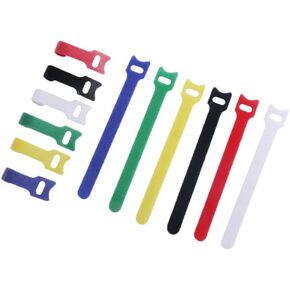 50-Pack Reusable Color Cable Ties 0.5x6in - Adjustable Hook & Loop Multi-Purpose Organizers for Wires & Cables