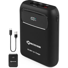 15000mAh 12V Portable Battery, PD 30W and QC 4.0 Fast Charger Battery with 20V 1.5A Adapter/Charger, LED Display Rechargable Battery for Heated Vests, Heated Jackets, Heated Hoodies ect