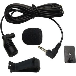 2024 Upgrade Car Microphone Stereo 3.5mm Jack Assembly Mic Car Radio Microphone for Kenwood Power Acoustik JVC Sony Jensen Alpine Car Vehicle Head Unit Bluetooth Enabled Audio GPS DVD
