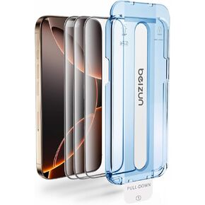 Screen Protector for iPhone 15/iPhone 16, 9H Full-Coverage Screen Armor, 3-Pack HD Tempered Glass, Auto-Calibration Kit, Zero Bubble, Case-Friendly