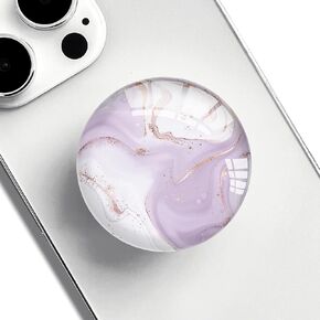 Clear Phone Grip with Expanding Kickstand,Cell Smartphones Collapsible Stand Purple Rose Gold Marble Design for Phone